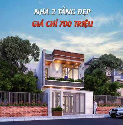 Mẫu nhà 2 tầng nông thôn 700 triệu