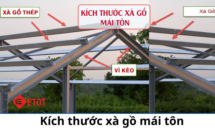 Khoảng cách xà gồ mái tôn